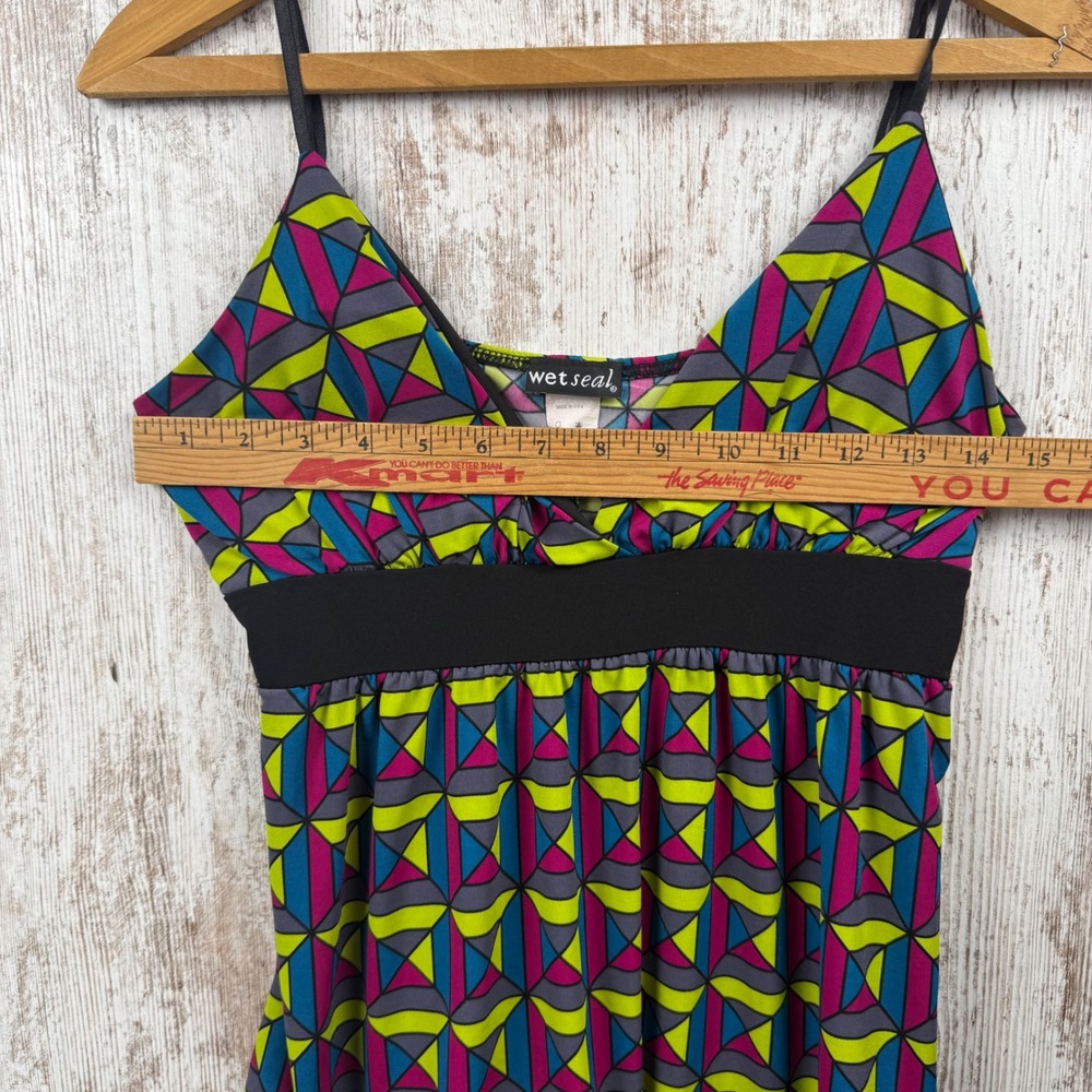 VTG Wet Seal Geometric Empire Waist Babydoll Cami Top Made in USA Y2K Large - Picture 8 of 8